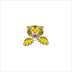 Tiger vector with clawing and roaring style can be used as a sticker