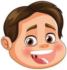 Vector illustration of a happy young boy smiling