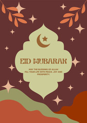 Minimalist Eid Mubarak Poster Design