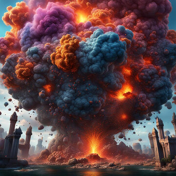 explosion multicolore