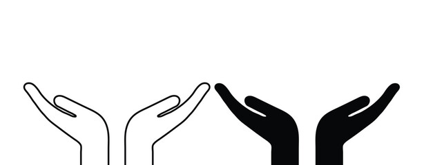 helping hand or hand care graphic element icon isolated on white background
