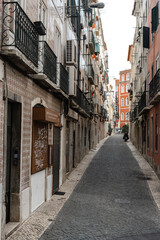 City streets of Lisbon Portugal in Spring 