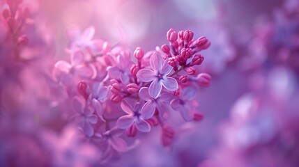 Ethereal Lilac Symphony: Macro shot of lilac blossoms, orchestrating an ethereal symphony of colors.