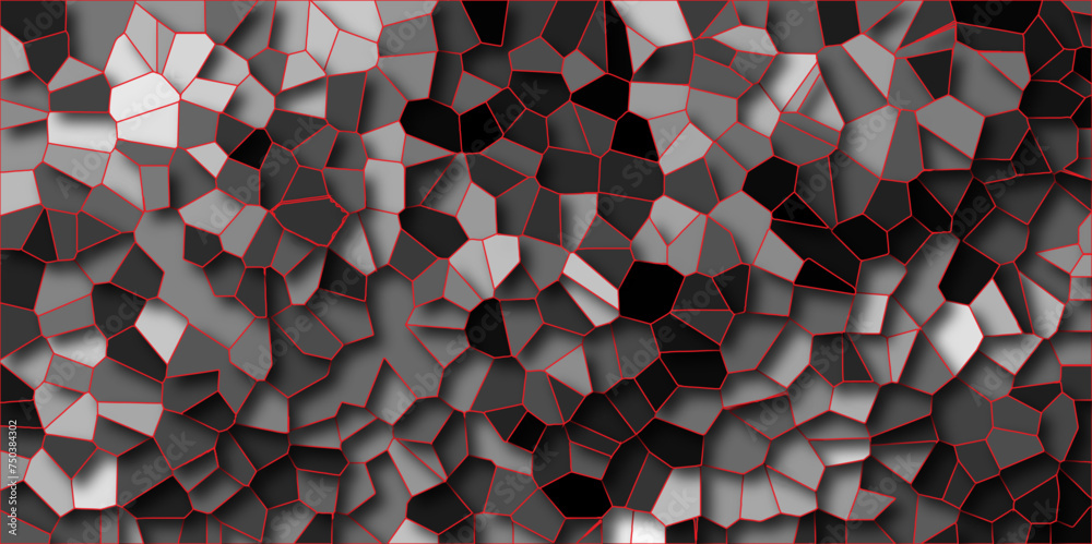 Poster Abstract grid-like backdrop of hexagon tiles in architecture and construction, resembling a seamless honeycomb pattern in a 3D geometric structure. Backdrop of hexagon tiles in architecture and const