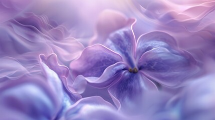 Flowing Lilac Dreams: Lilac flower macro, flowing fluidly in serene patterns.