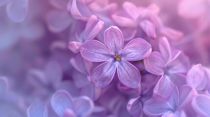 Lilac Bliss: Macro capture of lilac blooms, radiating blissful serenity in their wavy form.