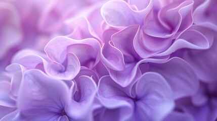 Fototapeta premium Lilac Bliss: Macro capture of lilac blooms, radiating blissful serenity in their wavy form.