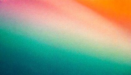 Dynamic Summer Palette: Orange, Teal, Green, and Pink Abstract Grainy Background