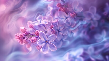 Lilac Cascade: A cascading cascade of lilac flowers, swirling in graceful motion.