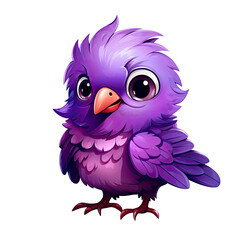 Naklejka premium Cute cartoon bird. Closeup, cut-out.