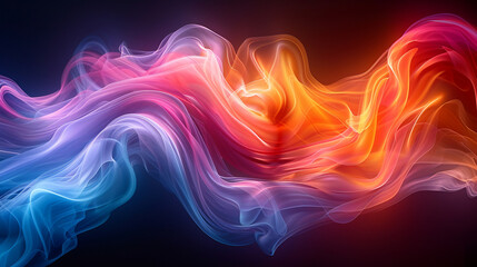 Obraz premium neon wave swirl background. Neon Colors Swirling Flow