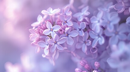 Lilac Whispers: Macro view of lilac blooms, their delicate whispers echoing tranquility.