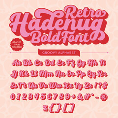 Hadenug Groovy Retro Vintage Display bold Font alphabet