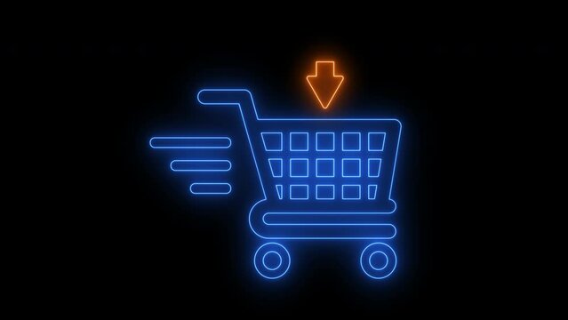 E-commerce, marketing, profit, investment, growth business, economy, finance and success concept. 4K motion graphic animation of shopping cart icon isolated on transparent background.