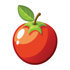 Tamarillo Fruit Illustration on White Background