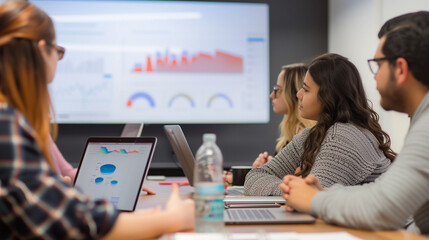 Group of people in a business discussion in office