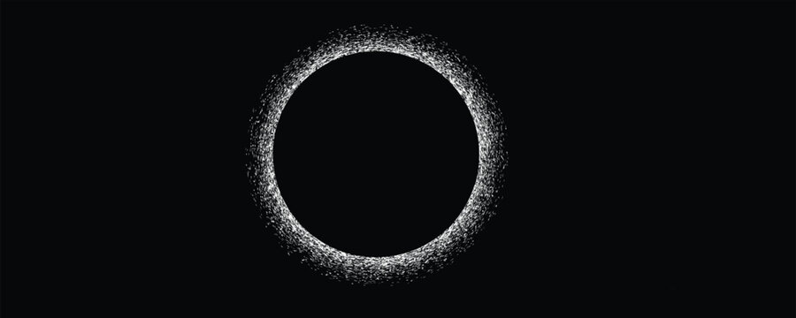 Solar eclipse .Star and moon in space. Futuristic landscape, with noise texture . Night landscape .Vector illustration