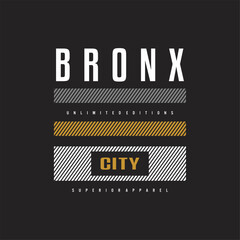 bronx city typography for tee shirt print.