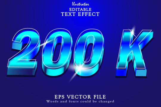 Editable 200 K text effect