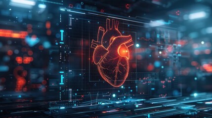 medical research or heart cardiology health care with diagnosis vitals infographic