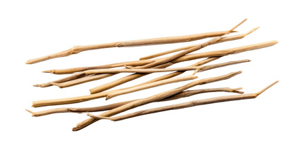 Dried vanilla sticks isolated on transparent a white background