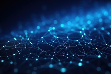 Obraz premium Technology grid, connection line, technology background. AI Generated.. 3d rendering, Abstract blue technology background. Network connection structure, Ai generated
