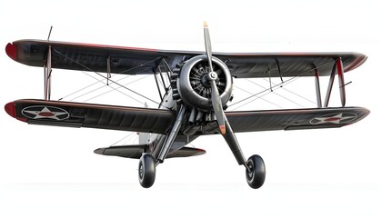 Vintage historic old war aircraft in a background