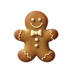 Gingerbread man isolated on transparent a white background
