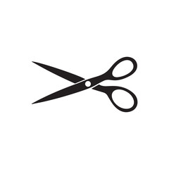 Scissors line cutter page cross black icon vector background design. - obrazy, fototapety, plakaty