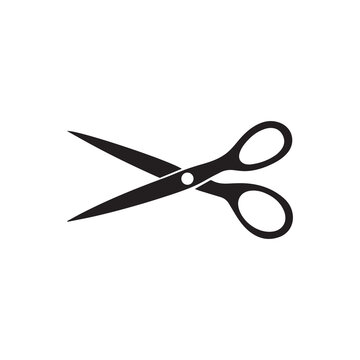 recommend clip art: Scissors line cutter page cross black icon vector background design.