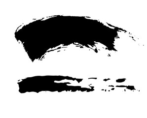 Mascara smears texture. Vector scribble black brush strokes isolated on white. Black grunge dirty brush strokes