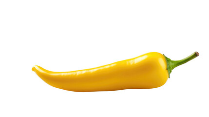 Yellow chili pepper isolated on transparent a white background