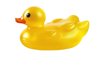 Yellow rubber duck isolated on transparent a white background