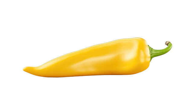 Yellow chili pepper isolated on transparent a white background