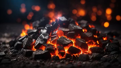  Burning coals from a fire abstract background © WrongWay