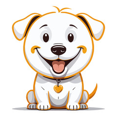 Cute happy puppy, cartoon illustration