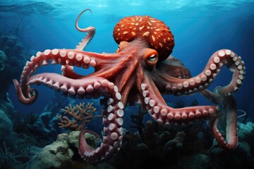 An octopus exploring a sunken pirate ship. Treasure Hunt, Octopus, Treasure, and Deep-Sea Diver Ai...