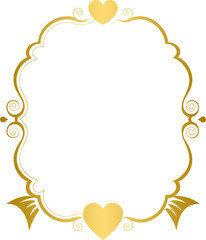 Golden decorative wedding vintage frame