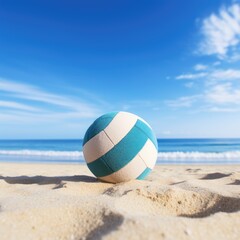 volleyball on the beach on white background