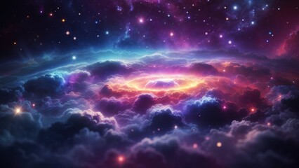 Obraz na płótnie Canvas Colorful space galaxy cloud nebula