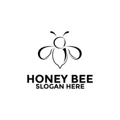 Bee animals logo vector, Honey Bee logo design, Honey Comb logo design template