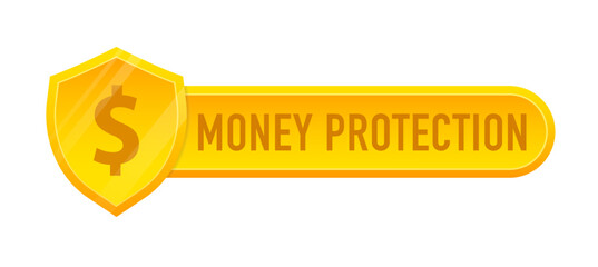 Security shield protecting money. Safe payment, personal information security, account protection design concept for landing page. Vector illustration