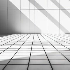 Minimalist Black and White Grid: Stark White Scene