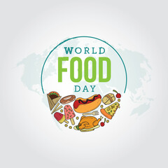 World food day vector illustration. World food day themes design concept with flat style vector illustration. Suitable for greeting card, poster and banner.