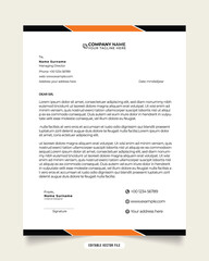 Modern business and corporate letterhead template. Letterhead design with black and yellow colors. white color background. Professional creative template design. Modern company highlight letterhead
