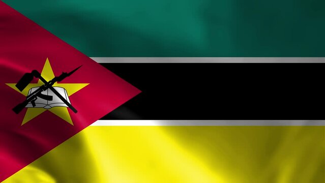 Mozambique Waving Flag, Mozambique Flag, Flag of Mozambique Waving Animation, Mozambique Flag 4K Footage.