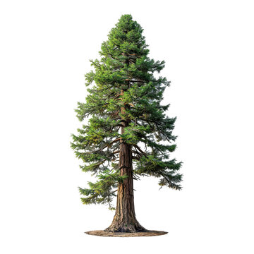 tall redwood tree isolated on transparent background