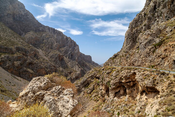 Mountain landscape on the island of Crete (Greece)