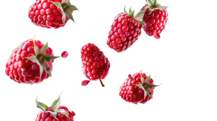 Raspberry Berry Pattern in Nature, Seamless Vector Illustration with Juicy Red Berries, Leaves, and Sweet Summer .png