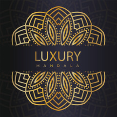 Luxurious mandala ornament golden pattern and dark gray background. decoration mandala pattern. luxury decoration mandala gift card. Luxury mandala golden arabesque pattern arabic islamic style.
